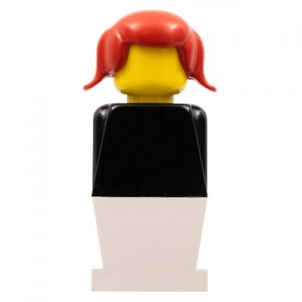 Lego Legoland Old Type Black Torso White Legs Red Pigtails Hair Old050