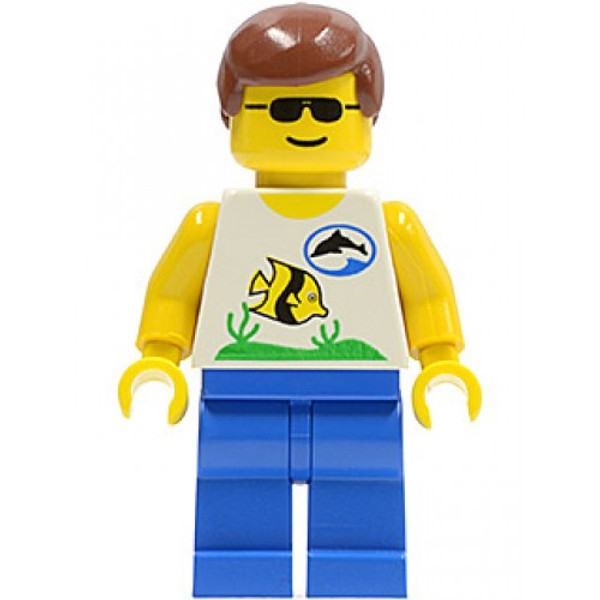 Lego Divers Boatie 1 Brown Male Hair Div004