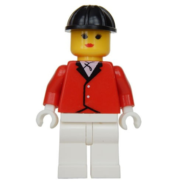 Lego Red Riding Jacket White Legs Black Construction Helmet Par012
