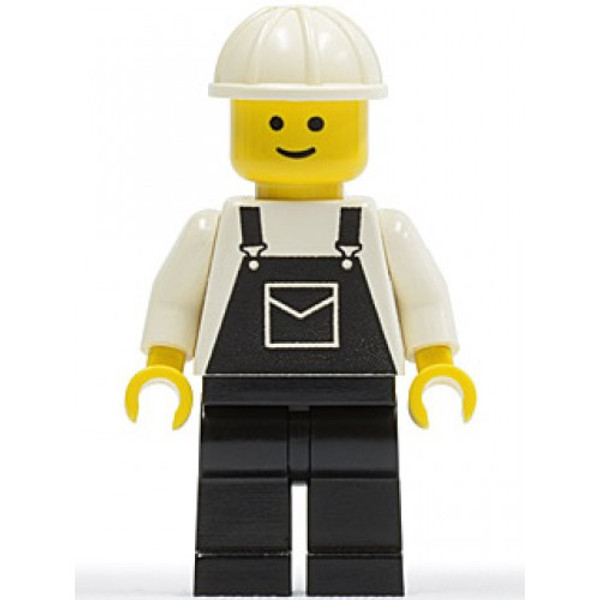 Lego Overalls Black With Pocket Black Legs White Construction Helmet Ovr021