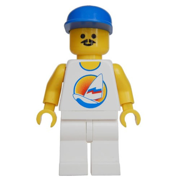 Lego Surfboard On Ocean White Legs Blue Cap Par031