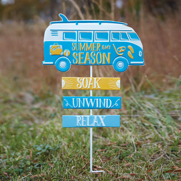 Retro Camper Van Garden Stake 440088 By CTW 1