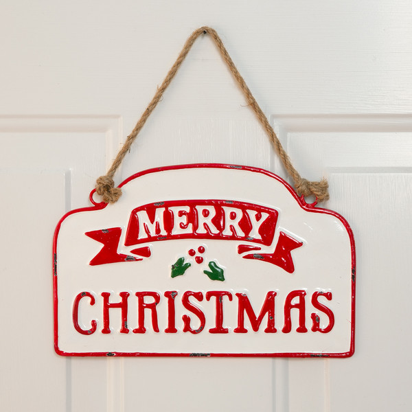 Merry Christmas Hanging Metal Wall Sign 770232 By CTW 1