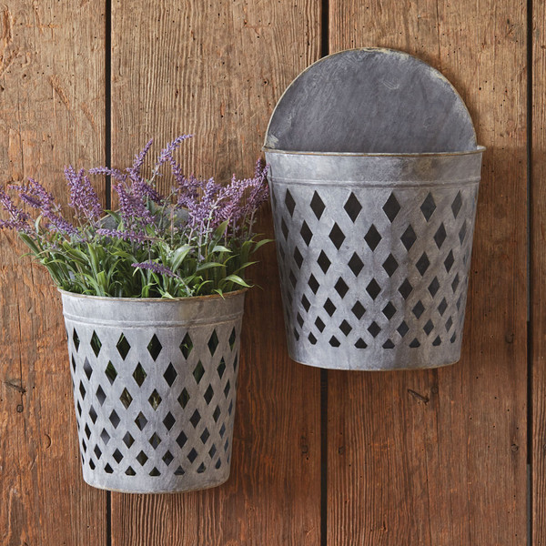 Set Of Two Open Weave Wall Hanging Buckets 770537 By CTW 1