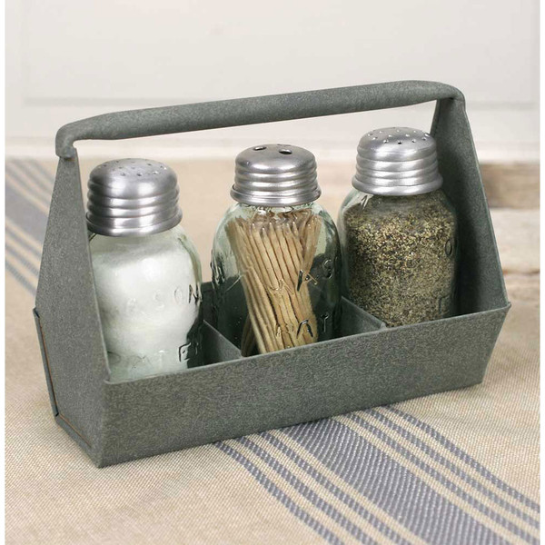 Toolbox Salt Pepper And Toothpick Caddy - Barn Roof 860389T By CTW