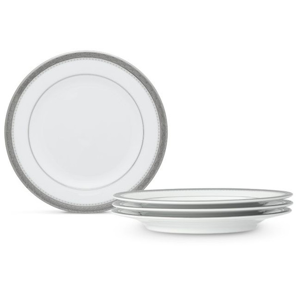 Charlotta Platinum Set Of 4 Bread & Butter/Appetizer Plates, 6.25" 1771-404D By Noritake