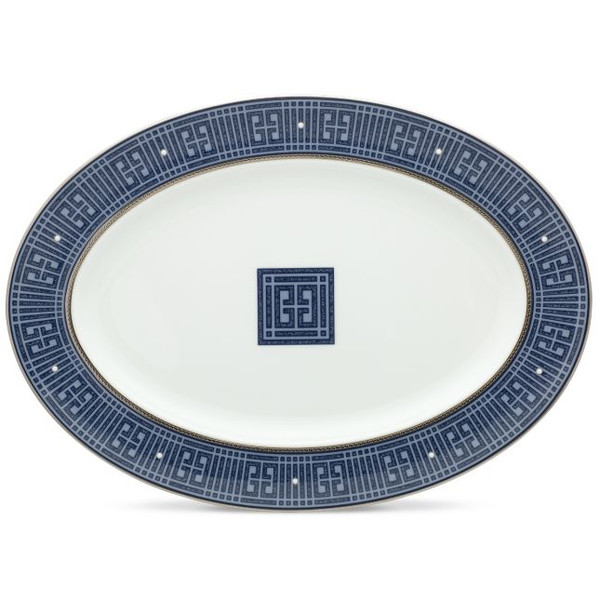 Infinity Blue Oval Platter, 14" 4978-413 By Noritake