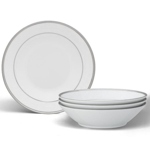 Regina Platinum Set Of 4 Soup Bowls, 7.50", 12 Oz. 4324-407D By Noritake