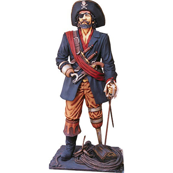 75"H Lifesize Peg Leg Pirate Statue Fiberglass Novelty Collectable Decor 10018212 By AFD