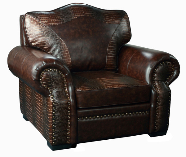Botswana Croc And Micro Leather Chair 12013143 By AFD