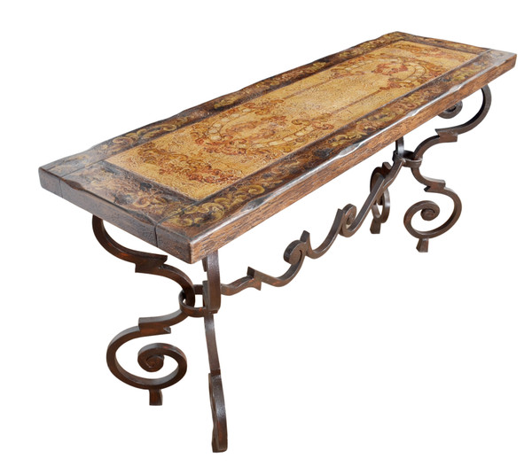 Belruse Iron Console 66 Inches Hand Made, Solid Wood, Peru 12013694 By AFD