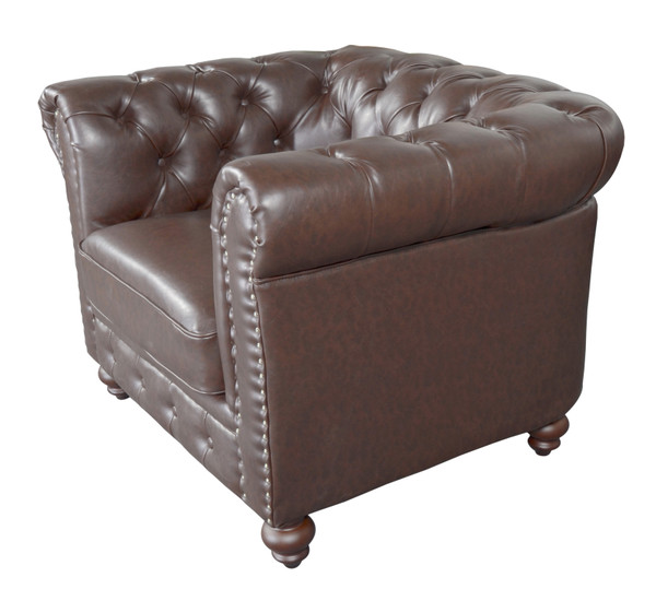 Classic Chesterfield Chair Brown 12014101 By AFD