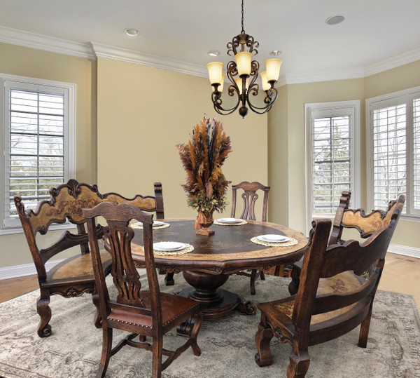 Juliana 72" Round Table Bench Chair Set 5 12018787 By AFD