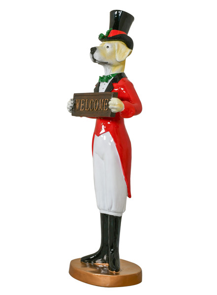 Holiday Dogman Welcome Sign Statue 12025195 By AFD
