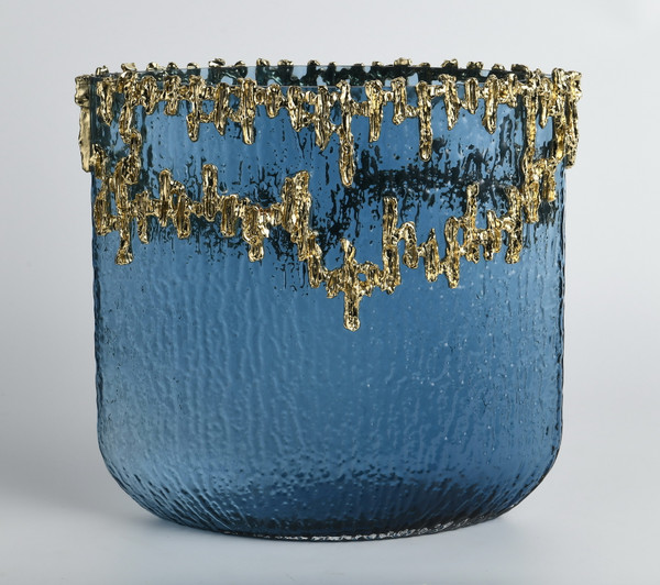 Small Blue Cascade Luxe Vase 12030584 By AFD