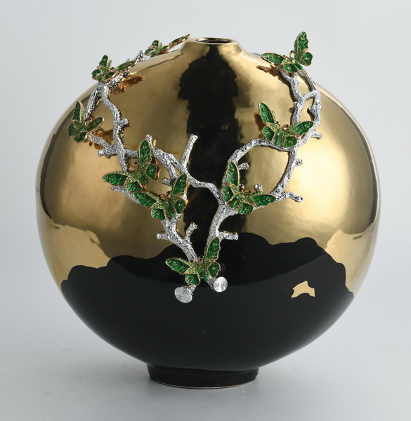 Golden Ivy Orb Vase 12030589 By AFD