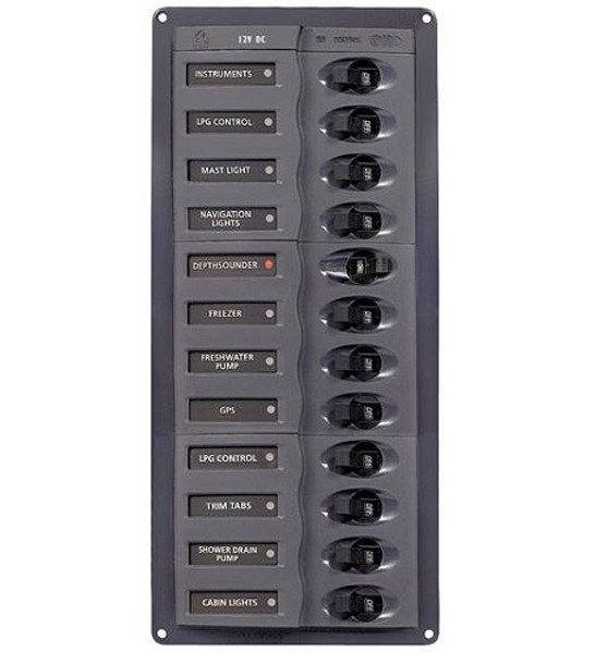 12 Way Dc Circuit Breaker Panel Vertical (Breakers & Panels) - SKU178492