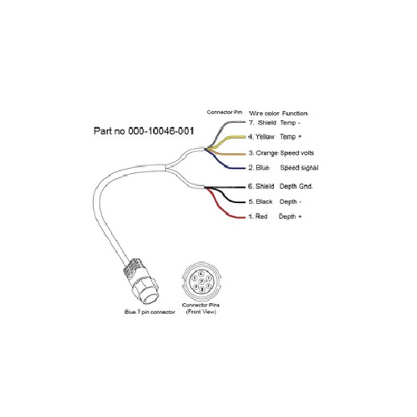 Pigtail Bare Wires To Blue Connector (Transducer Accessories) - SKU179795