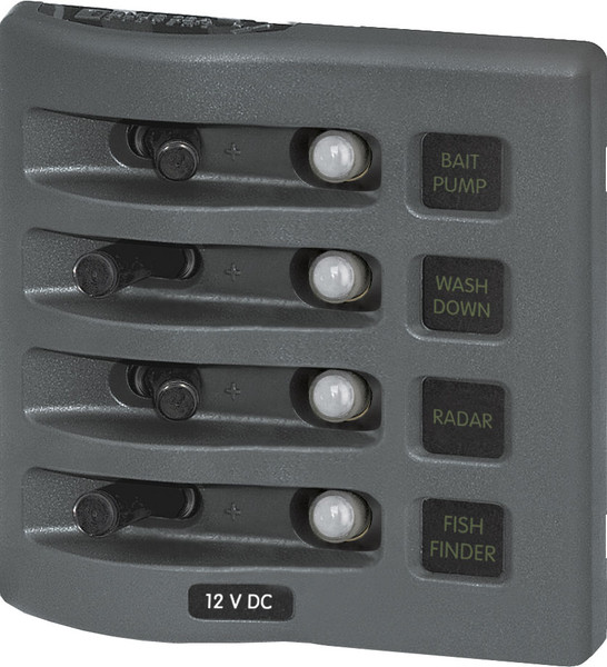 Weather Deck Panel 12V 4 Circuit Breaker Panel (Breakers & Panels) - SKU182212