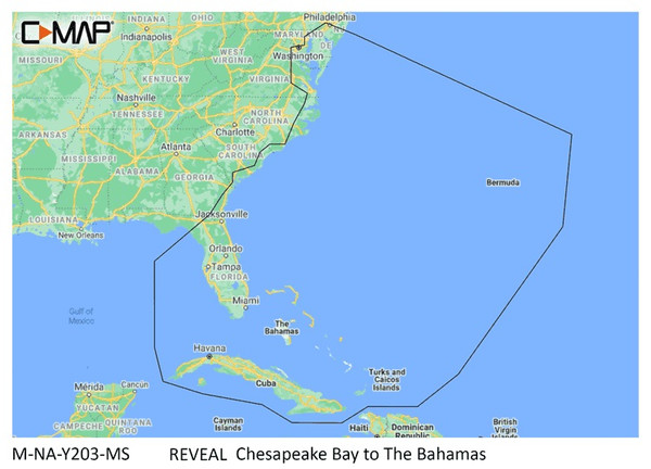 Coastal Chesapeake Bay To The Bahamas (Cartography - C-Map Precision) - SKU182279