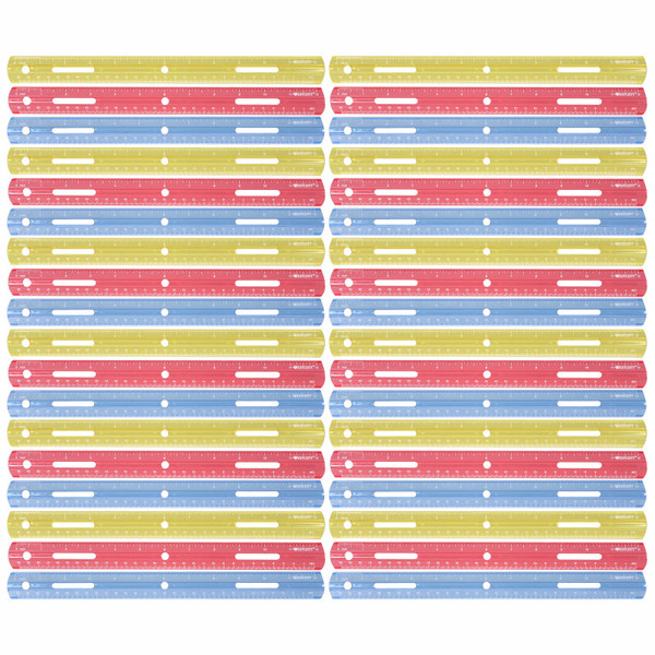 Westcott 12" Plastic Ruler, Assorted Colors, Pack Of 36 ACM10526-36