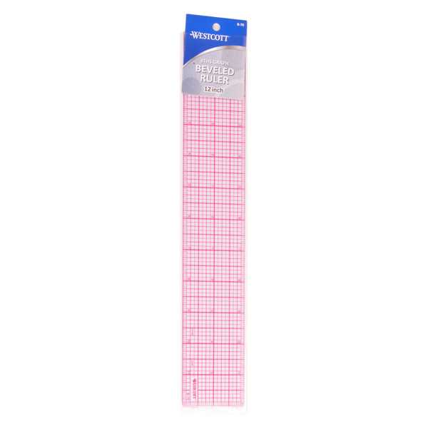 Westcott 12" 8Ths Beveled Grid Ruler ACMB70