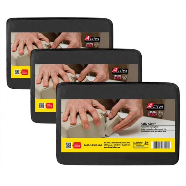 Actíva Activ-Clay Air Drying Clay, Black, 9.9 Lb (4.5 Kg) API366