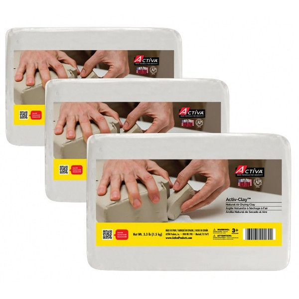 Actíva Activ-Clay Air Drying Clay, Extra White, 9.9 Lb (4.5 Kg) API367