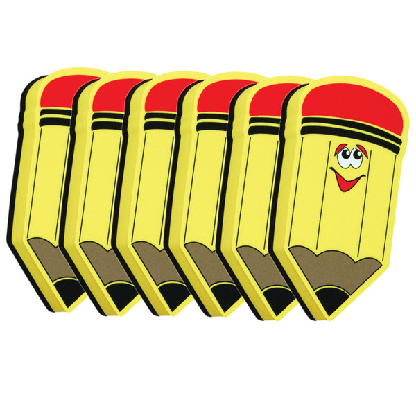 Ashley Magnetic Whiteboard Eraser, Pencil, Pack Of 6 ASH10014-6