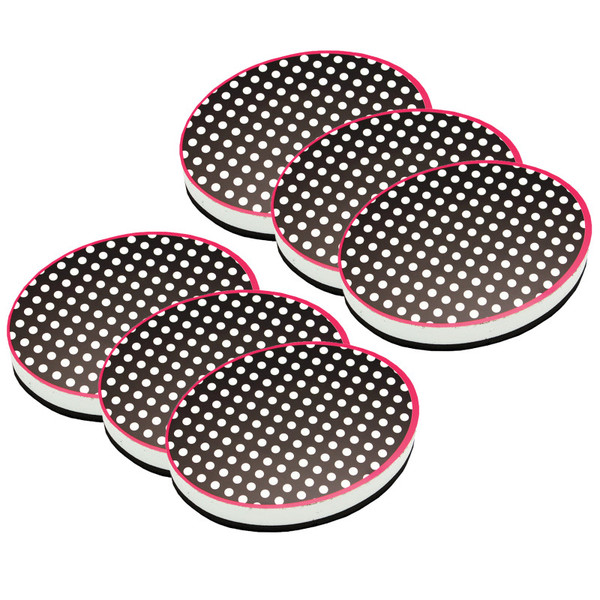 Ashley Magnetic Whiteboard Eraser, Black & White Dots, Pack Of 6 ASH10048-6