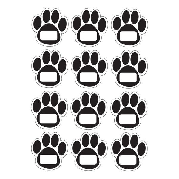Ashley Die-Cut Magnetic Black Paw Prints, 12 Pieces ASH10104