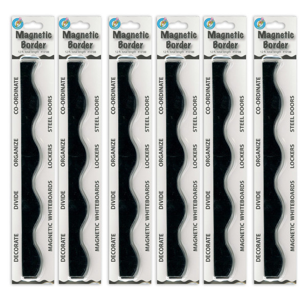Ashley Magnetic Border, Black, 12 Feet Per Pack, 6 Packs ASH10188-6
