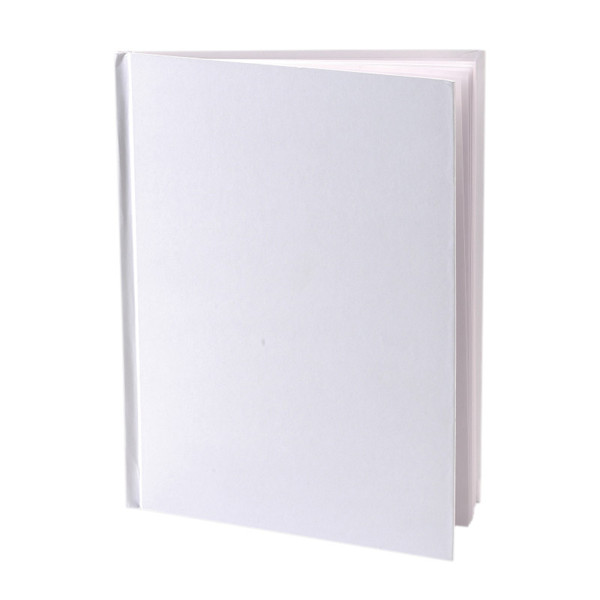 Ashley Hardcover Blank Book 6" X 8" Portrait, White ASH10700