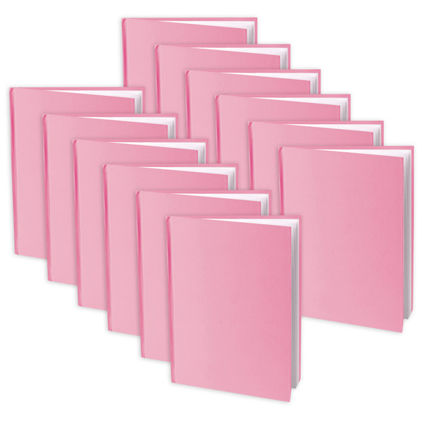 Young Pink Hardcover Blank Book, White Pages, 8"H X 6"W Portrait, 14 Sheets/28 Pages, Pack Of 12 ASH10713-12