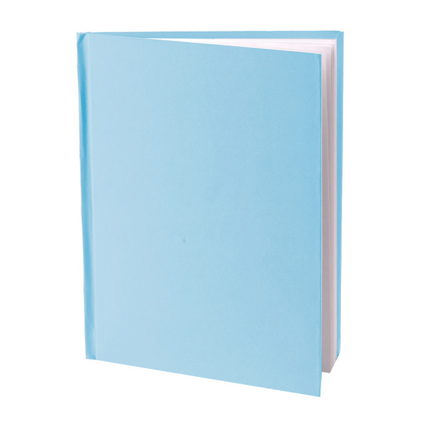 Young Blue Hardcover Blank Book, White Pages, 8"H X 6"W Portrait, 14 Sheets/28 Pages ASH10714