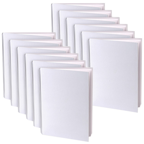 Young Blank Hardcover Book, White Pages, 5" X 4" Portrait, 14 Sheets/28 Pages, Pack Of 12 ASH10717-12