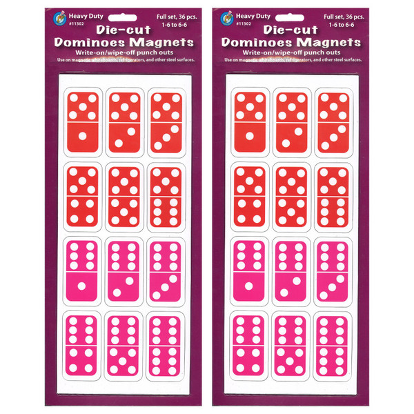 Ashley Die-Cut Magnetic Dominoes, 36 Per Pack, 2 Packs ASH11302-2