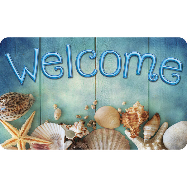Ashley The Original Fun Mat, Welcome Mat, 18" X 30", Beach Life Welcome ASH91305