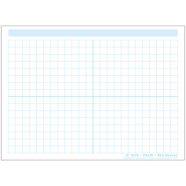 Ashley Smart Poly Single Sided Postermat Pals Space Savers, 1/2" Grid Blocks, 468 Blocks, 13" X 9.5" ASH95323