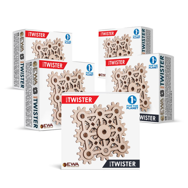 Ewa Twister Maxi Fidget, 3D Wooden Stem Building Kit, Pack Of 5 AVRAV0523M13