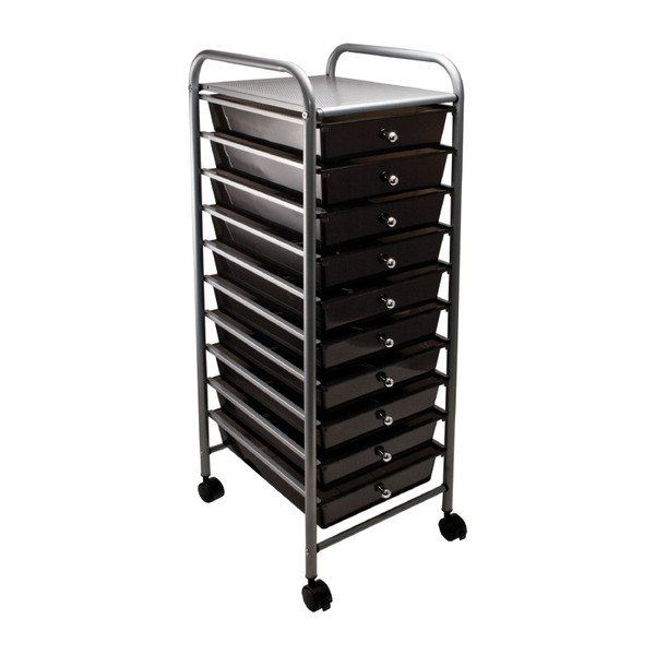 Advantus 10-Drawer Rolling Cart, Smoke AVT34007