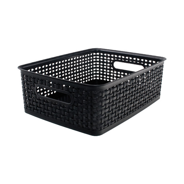 Thinkspace Plastic Weave Bin, Medium, Black AVT36003
