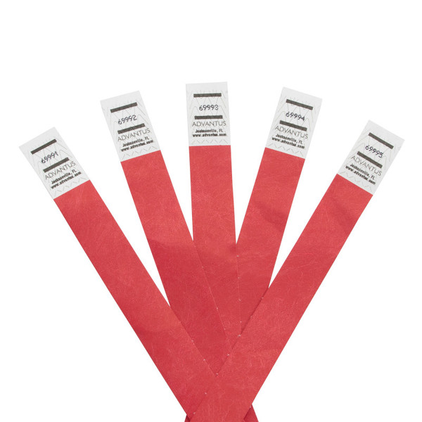 Advantus Tyvek Wristbands, Red, Pack Of 500 AVT75510