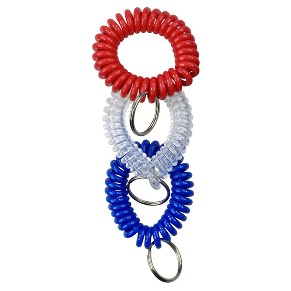 Baumgartens Wrist Coil Key Chain, Assorted Colors, Pack Of 3 BAUMKC7000-3