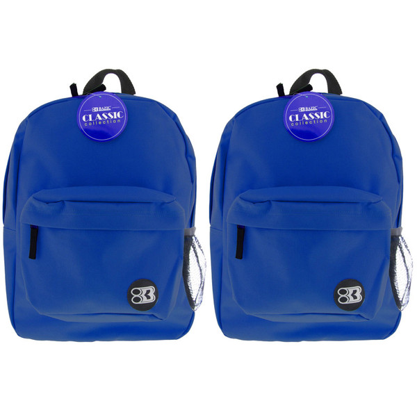 Bazic Classic Backpack 17" Blue, Pack Of 2 BAZ1051-2