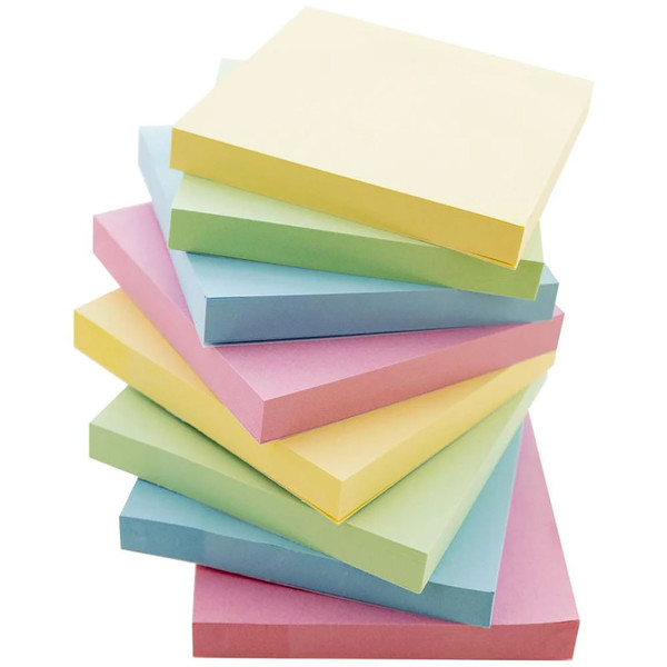 Bazic Stick On Notes, 3" X 3", Assorted, 100 Sheets, Pack Of 12 BAZ5161