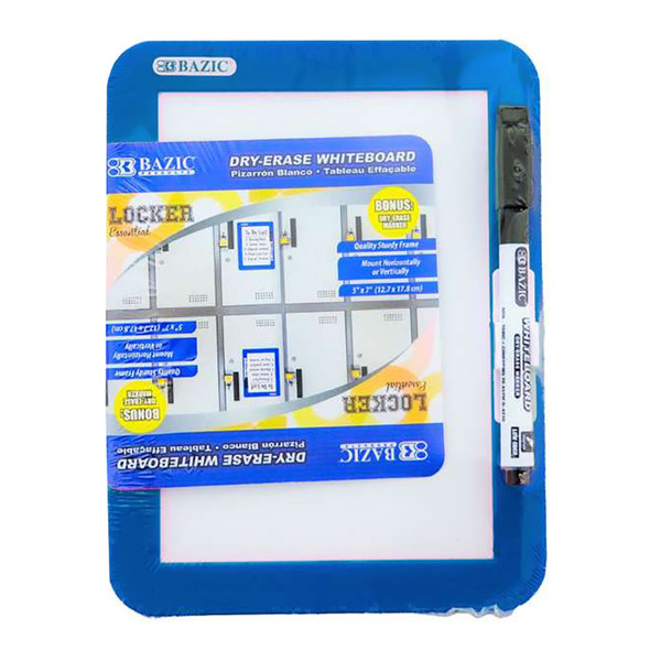 Bazic Magnetic Locker Dry Erase Board With Marker, 5" X 7", Assorted BAZ6023