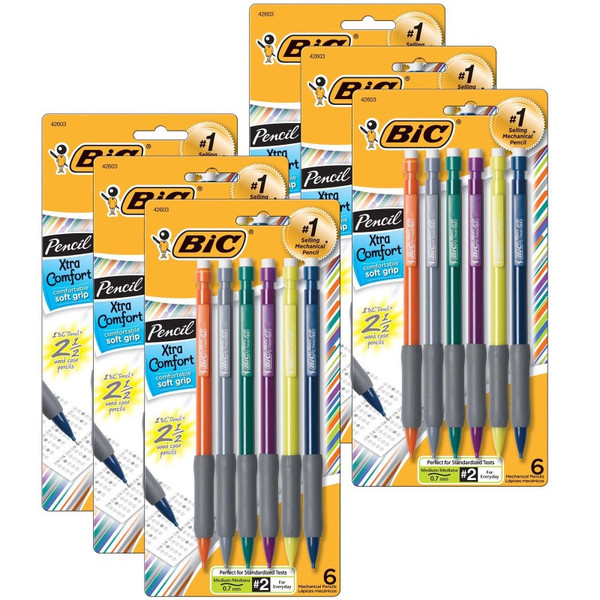 Bic Matic Grip Mechanical Pencils, 0.7Mm, 5 Per Pack, 6 Packs BICMPGP61-6