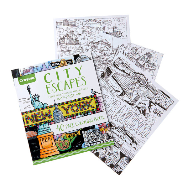 Crayola City Escapes Adult Coloring Book, City Coloring Pages, 40 Pages BIN040307