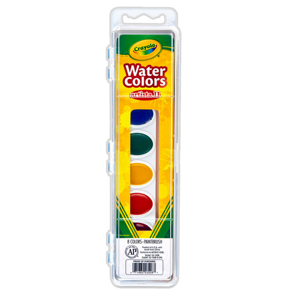 Crayola Pans Artista Ii Watercolors Set, 8 Count BIN1508